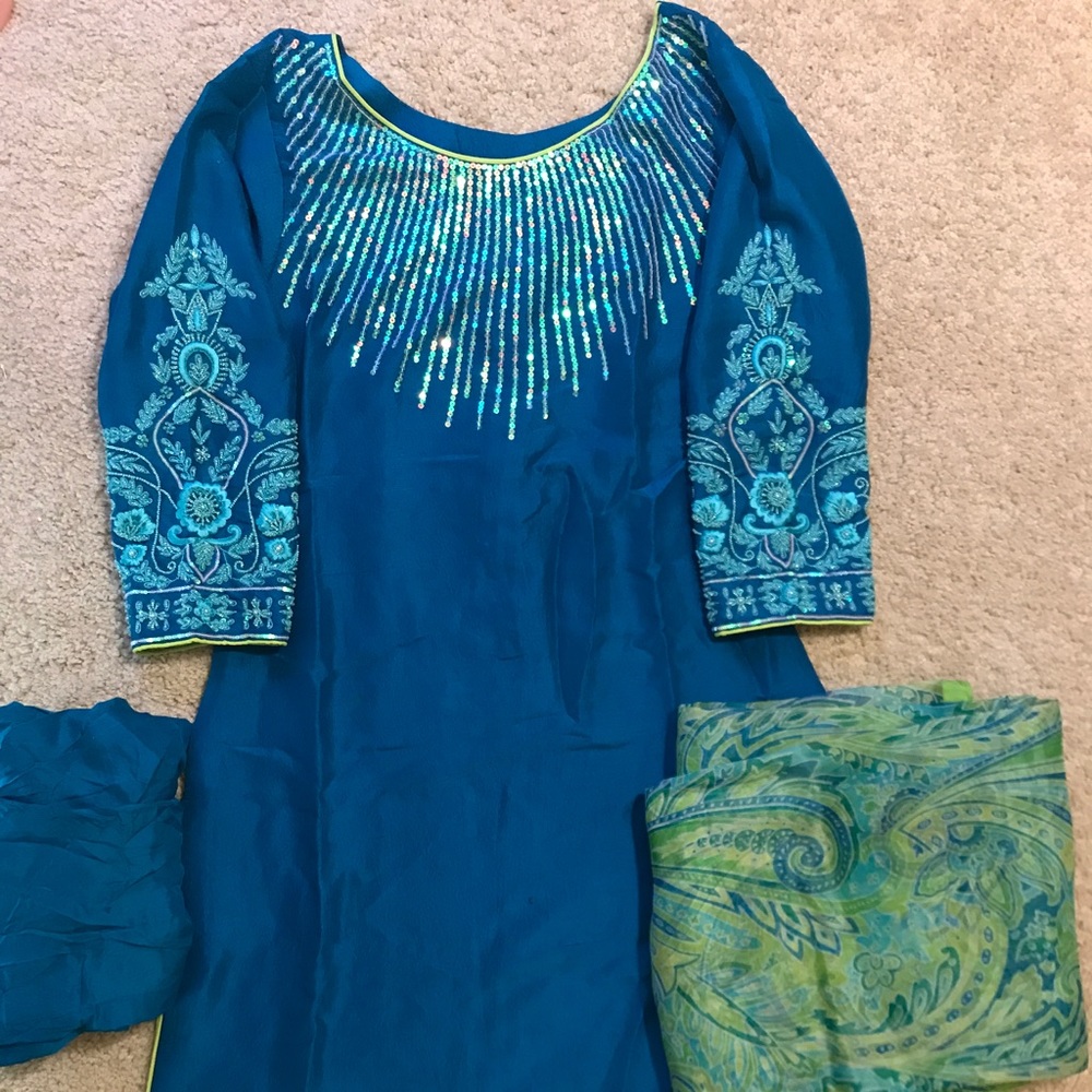 3 piece raw silk suit